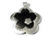 Přívěsek chirurgická ocel 35x35mm BLACK FLOWER