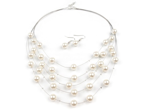 náhrdelník a náušnice s perlami