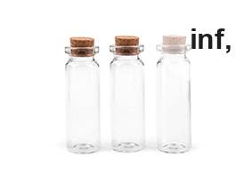 Skleněná lahvička s korkem 20x60 mm