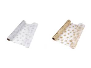 Vánoční organza s glitry šíře 36 cm