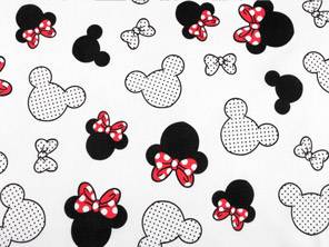 Bavlněná látka / plátno Mickey / Minnie Mouse