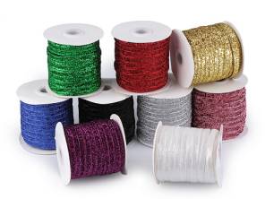 Sametová lurexová stuha šíře 6 mm