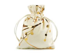 Dárkový pytlík 10x13 cm sametový, metalické větvičky