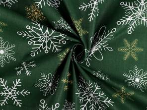 Vánoční bavlněná látka / plátno vločky