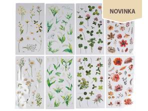 Průhledné samolepky květin a rostlin