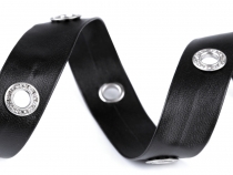 Prýmek koženkový s kamínky šíře 20 mm