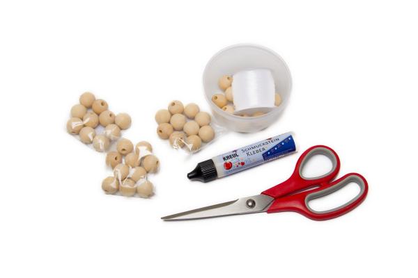 Podtácek z dřevěných korálků