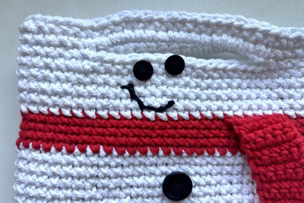 Háčkovaná taška Sněhulák