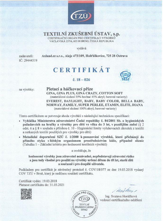 certifikát